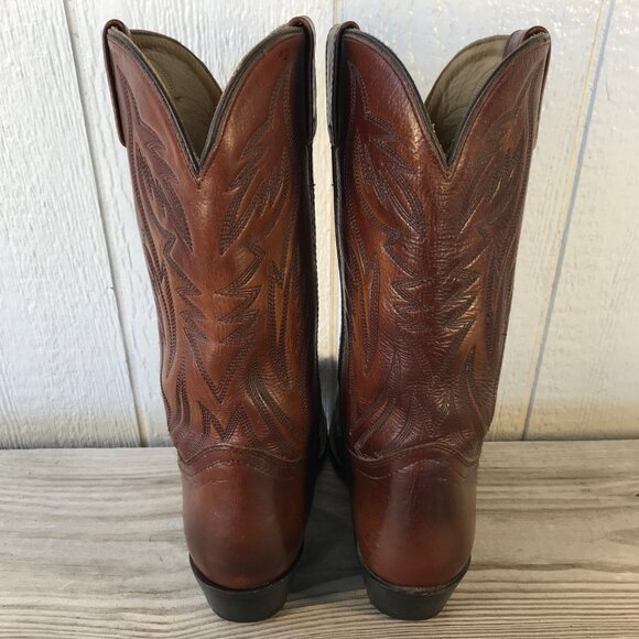 Heritage West Mens Mahogany Brown Leather Western Dress Boots 10 EE 1301 USA - Picture 13 of 13